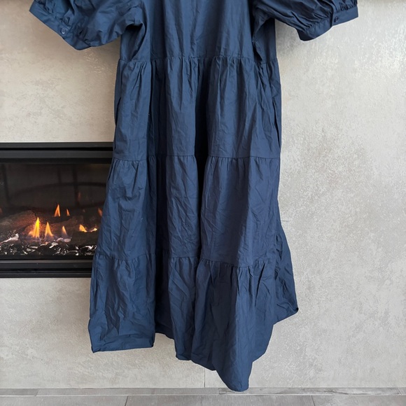 NWT ENGLISH FACTORY SHORT PUFF SLEEVE MIDI DRESS, SIZE 1X - Picture 14 of 16